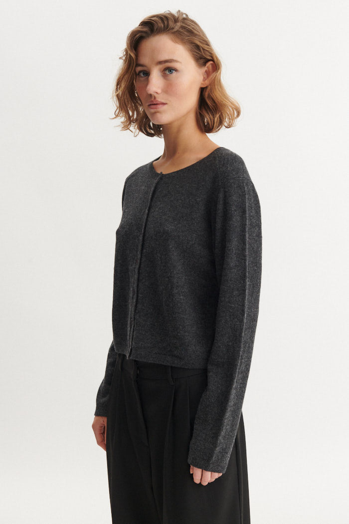 Basic Apparel Selem Cardigan T-shirts 393 Dark Grey Mel.